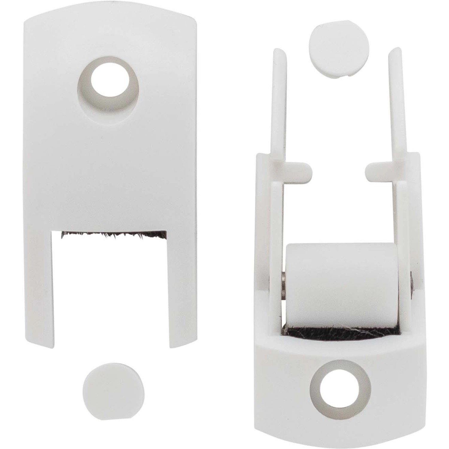 Schellenberg Rollladen Gurtführung Duo Mini, weiß, mit Zugluftdichtung und Gurtleitrolle.