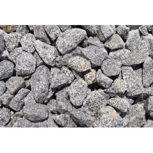 Granitbruch Salz-Pfeffer, 25-50mm, Zierkies für Garten- und Landschaftsbau.