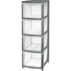 Tontarelli Schubladenbox Cover Line Anthrazit 4 Schubladen 27 cm x 83 cm x 37 cm