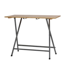 Fun Star Stehtisch aus Kiefernholz, beige, klappbar, mit Stahlgestell.
