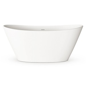 Freistehende, matte, weiße PAA Badewanne Amore aus Mineralguss, 160x85x71,5 cm.