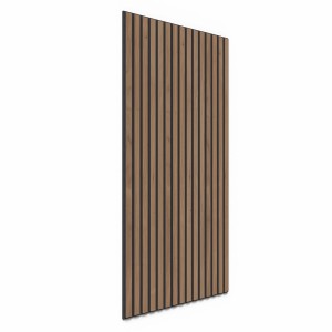 Akustikpaneel Wandverkleidung Walnuss MDF Schwarz Akustikfilz Schwarz 119,8 cm