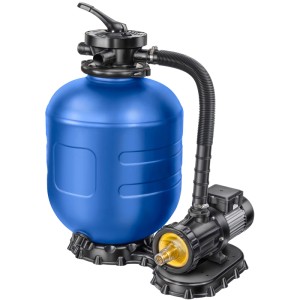 BWT Sandfilteranlage Premium für Ovalpool-Set, blaue Filteranlage mit Pumpe für zuverlässige Wasserfiltration.