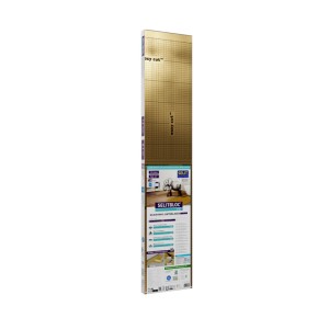 Verpackte Selitbloc Klickvinylunterlage Pro+ 1,5 mm Gold, 8,4 m². Trittschalldämmung mit Feuchteschutz.