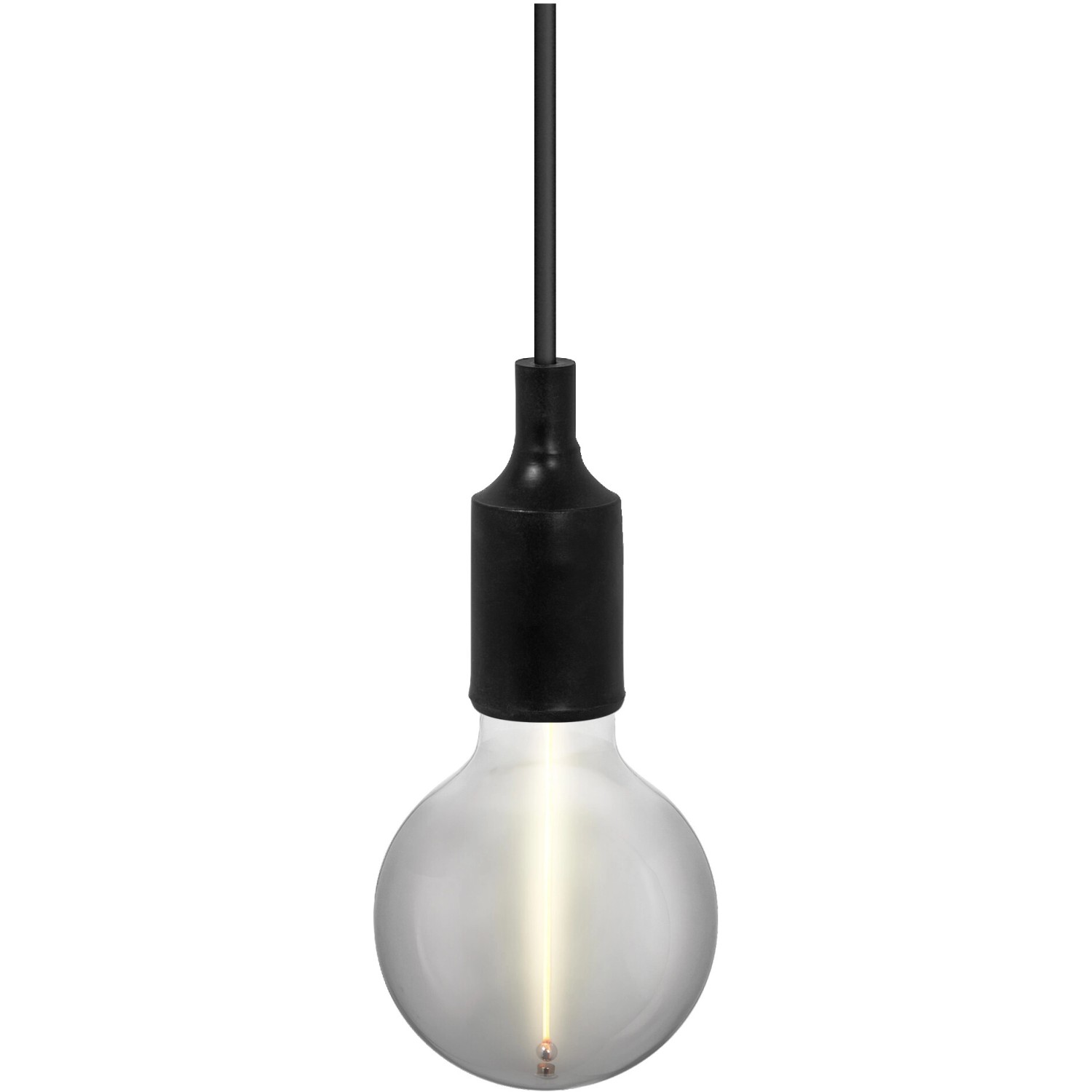 Schwarze Ledvance Pendelleuchte 1906 Vintage Glocke, 117,5 cm. Elegante Hängelampe für Innenräume.