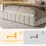 okwish Polsterbett 160x200cm mit Großem Stauraum Schlafzimmer Weiß ohne Matratze_8