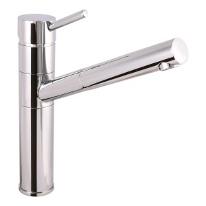 Sanitop-Wingenroth Küchenarmatur Barca Niederdruck, Chrom-Einhebelmischer für Warmwasserspeicher.