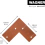 Wagner Möbelbein Hairpin, 200 mm, Pearl Brass, L-förmig mit Bohrlöchern und Maßangaben.