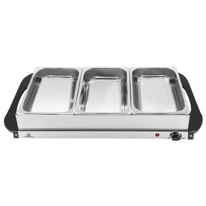 Silva Homeline Buffetwärmer SH 4.1 mit 3 Edelstahlbehältern und Temperaturregler.