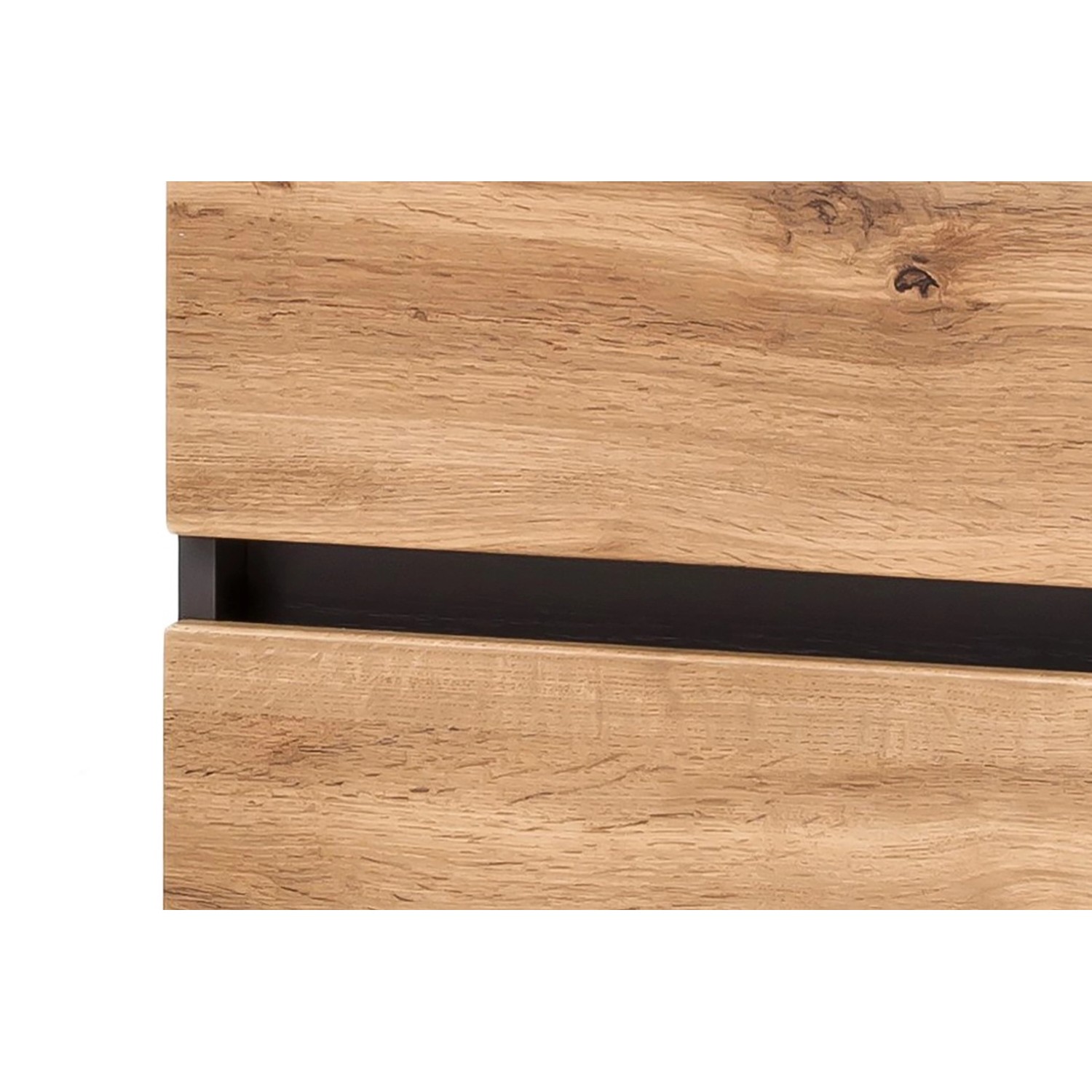 Detailaufnahme: Held Möbel Hochschrank Salerno, 40 cm, Wotaneiche/Graphitgrau, Schubladenfront.