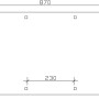 Skizze des Skan Holz Carport Wendland (409x870cm) mit Maßangaben für Fundamentpunkte.