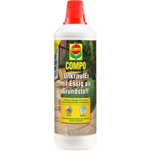 Compo Bio-Grundstoff Essig 1L Flasche zur Unkrautbekämpfung auf Wegen und Terrassen.