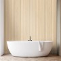 Badezimmer mit Grosfillex Wandverkleidung Element 3D Optik Linio Ash Light.