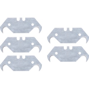 LUX Comfort Teppichmesser-Klingen, 5 Stück, 0,65 mm stark, Doppelhakenklingen.