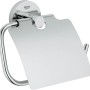 Grohe Essentials WC-Papierhalter mit Deckel, Chrom, Metall, verdeckte Befestigung.