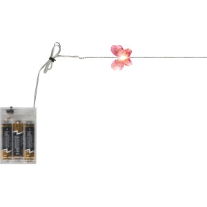 LED-Lichterkette mit pinken Schmetterlingen, batteriebetrieben, für Wanddekoration.