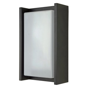Moderne anthrazitfarbene E2 Elektro Cetus LED Außenwandleuchte.