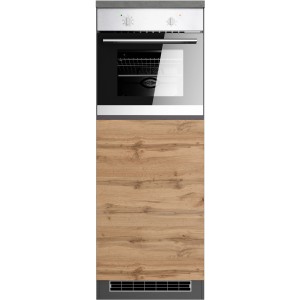 Held Möbel Vorratsschrank Turin für Kühlschrank/Ofen, 60 cm, Wotaneiche/Graphit