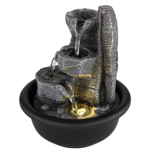 Globo Brunnen Fontana Kunststoff 19 cm Schwarz Matt