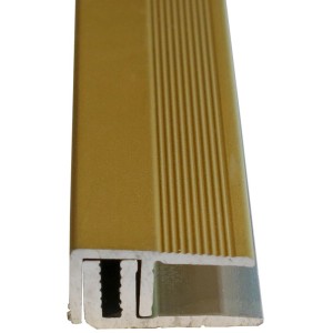 Messingfarbenes Abschlussprofil für Laminat und Parkett, 7-15 mm, 2700 mm lang.