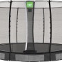 Schwarzes EXIT Allure Classic Bodentrampolin Ø 366 cm mit Sicherheitsnetz.