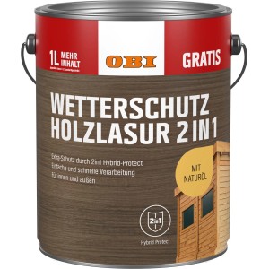 OBI Wetterschutz Holzlasur 2in1 Teak 5 l