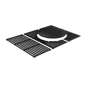 Enders Grillrost Switch Grid Uniq Pro 3, Gusseisen, 68x49,5 cm, schwarz. Grillutensil mit herausnehmbarem Rundelement.
