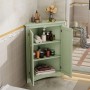 okwish Eckschrank mit 2 Türen 3 Ebenen Lackoberfläche Dreiecksschrank 61.5x80cm Grün_3