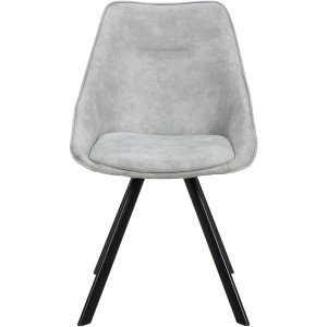 Kayoom Stuhl Cowboy 110, 2er-Set, grau, Polsterstuhl mit schwarzen Beinen.