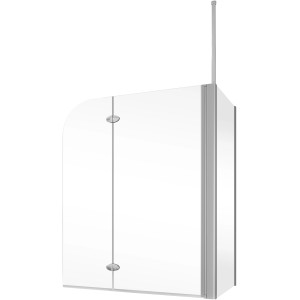 Schulte ExpressPlus Badewannenaufsatz, 2-teilig, Alu Natur Klar, 140x116,4cm, für Badewannen