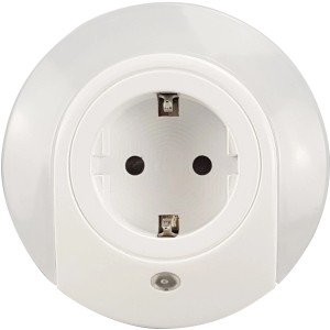 Weißes Müller-Licht LED-Nachtlicht Sidus mit Sensor für die Steckdose.