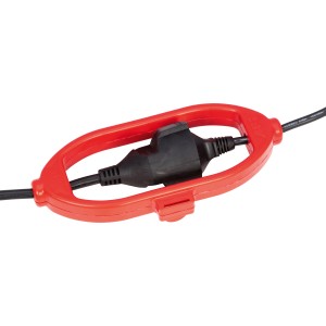 Roter Steckverbinder-Clip aus Kunststoff zum Schutz von Kabelverbindungen im Außenbereich.