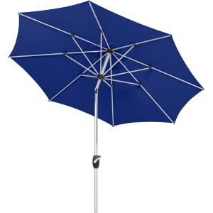 Blauer Schneider Marktschirm, Ø 270 cm, mit Kurbel. Sonnenschirm für Garten und Balkon.