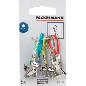 Fackelmann Aufhängeclips, 6er-Set, verschiedene Farben, für Küchen-Ordnung.