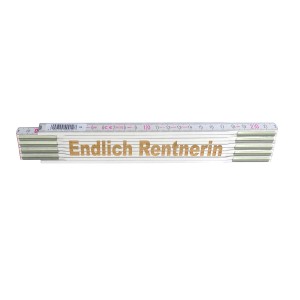 Stabila Zollstock mit Lasergravur 'Endlich Rentnerin', 2m, Messwerkzeug.