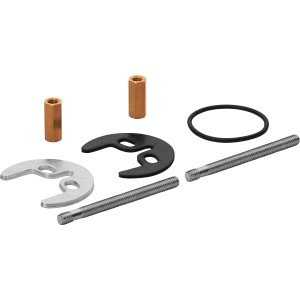 LUX Befestigungsset für Armaturen, M6 x 65 mm, bestehend aus Schrauben, Muttern, Dichtungen und Befestigungsscheiben.