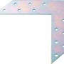 Weiß verzinkter Eckverbinder 150x150x35 mm zur Eckverbindung und Verstärkung.