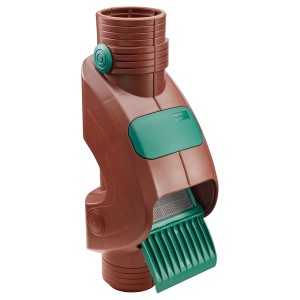 Garantia Fallrohrfilter Rainus DN 80-100 braun mit Filtereinsatz für Regentonnen.