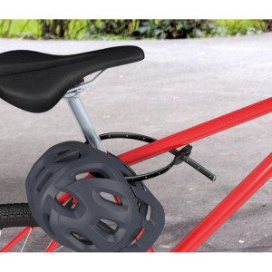 Fahrrad mit Basi Kabelbinder Schloss und Helm gesichert, 2er Set.