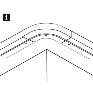 Gardinia Rundbogen GE1, 90° Außenbogen für 1-läufige Gardinenschiene, weiß, zur Deckenmontage.