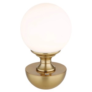 Globo LED-Tischleuchte Tabina, 21 cm, Messing matt, mit Touchdimmer und Akku.