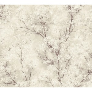 AS-Creation Vliestapete New Walls mit Baum-Motiv in Creme und Grau.