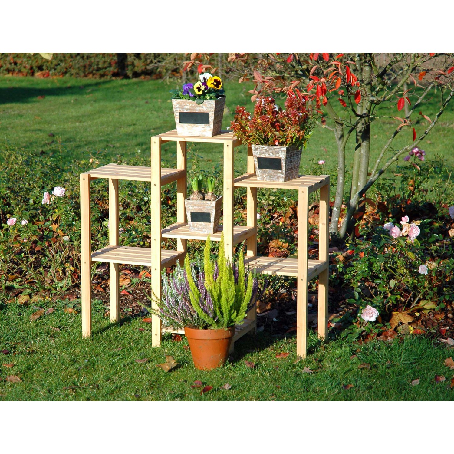 Blumenregal 7flächig aus Kiefernholz 87 cm x 31 cm x 97 cm FSC® kaufen