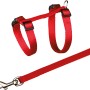 Rotes Jollypaw Katzengeschirr mit Leine, verstellbar von 26-43 cm, für sichere Spaziergänge mit der Katze.