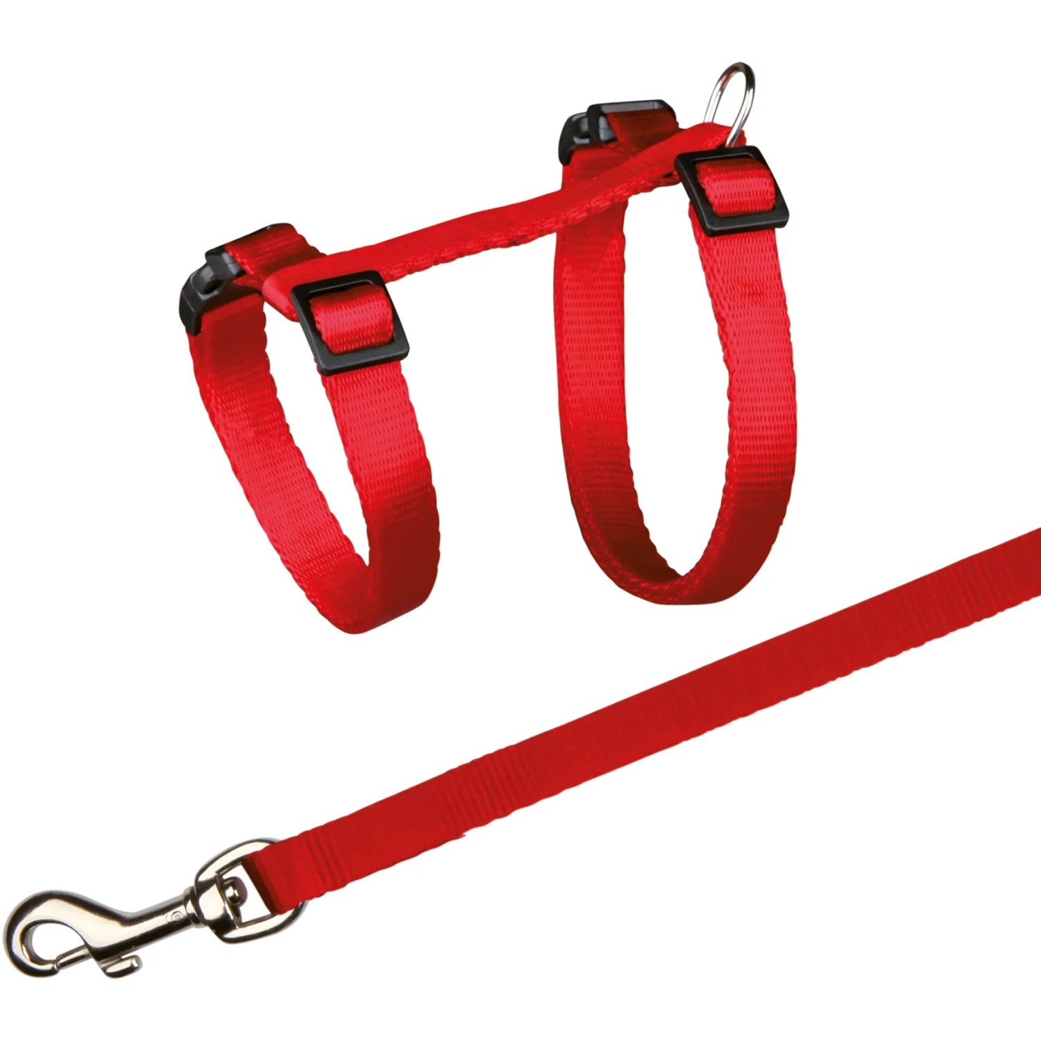Rotes Jollypaw Katzengeschirr mit Leine, verstellbar von 26-43 cm, für sichere Spaziergänge mit der Katze.