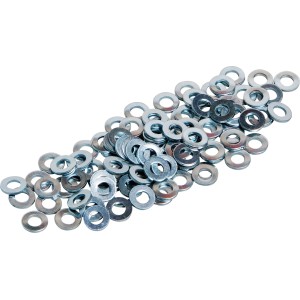 Silberne LUX Unterlegscheiben, 5,1 mm, aus Stahl/Aluminium, 100 Stück für Zangen und Werkzeug.