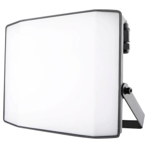 Schwarzer E2 Elektro LED-Strahler PRO 200W IP65 für den Außenbereich.