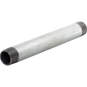 Gewinderohr, 26,4 mm (Rp 3/4) x 200 mm, aus Temperguss, verzinkt.