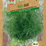 Sperli Kräuter Dill Goldkrone Samenpackung mit Dillpflanze im Topf.