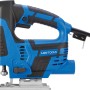Blaue LUX Stichsäge E-STS-23 mit schwarzem Griff und Metallsägeblatt. Stichsäge für präzise Schnitte.